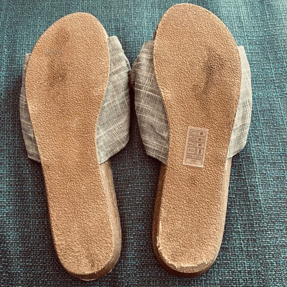 Blowfish Malibu Gray Bowtie Sandal Flats Size 8 - Picture 4 of 7